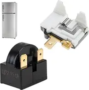 Refrigerator Start Relay Compressor 4.7 Ohm 3Pin PTC Starter/Start Relay and Overload Protector Kit Compatible with Mini Fridges, Compact Refrigerators, Beverage & Wine/Beer Coolers, Deep Freezers