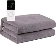 Premium Comfort Thicken Electric Blanket with 9 Heat Settings Dehumidify Electric Heated Throw & Over Blanket,150x80cm Grey