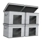 Foldable Fabric Storage Boxes Large Storage Bins with Lids [4-Pack]