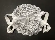 Washable Reusable Lace Face Mask Cover in Off White