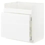 METOD / MAXIMERA base cb f HAVSEN snk/3 frnts/2 drws, white/Voxtorp matt white, 80x60x80 cm