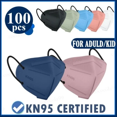 50X 100X Kid KN95 N95 Disposable Face Mask Respirator Protective Masks 5 Layer