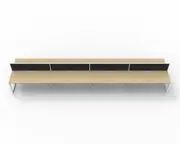 RAPIDLINE DELUXE LOOP LEG WORKSTATION With Screen 8 Person Double Sided W1800 x D750 x H730mm (per user) Natural Oak Top White Frame