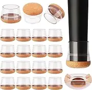 Jeaoouu 32 Pcs New Chair Leg Floor Protectors, Silicone Chair Leg Protectors for Hardwood Floors, Floor Protectors for Chairs, Chair Leg Caps Protect Wooden Floors from Scratching, Won't Tear