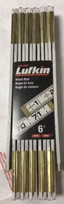 Lufkin 066 USA 6” Wood Folding Rule ‘Red End’ Locking Brass Joints NEW