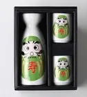Fuku Raku Daruma Kotobuki Sake Set (1 tokkuri, 2 ochoko) * boxed si From Japan