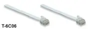 6.6ft. RJ12 6P6C Flat Modular Telephone Cable, White, CablesOnline T-6C06