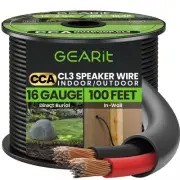 16/2 Speaker Wire (100 Feet) 16 Gauge (Copper Clad Aluminum) - Outdoor Direct...
