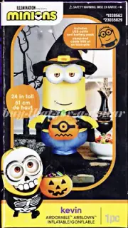 *NEW*RARE* GEMMY 2' ft Inflatable Kevin Minion-Portable Halloween Witch-Battery