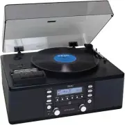 New TEAC LP-R550USB-B CD Recorder with Turntable Cassette Player Black USB 100W