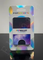 Popsockets PopWallet “ Blue Galaxy ” Star Design,Back Of Phone Card Holder￼.