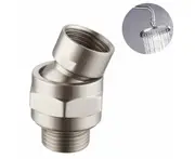 Shower Connector Ball Joint Shower Head Swivel Ball Adapter Adjustable Shower Arm Extension Universal Component Brushed Nickel