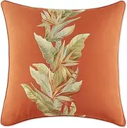 [Tommy Bahama] Throw Pillow Soft Cotton Bedding, Stylish Tropical Home Decor, 20 in x 20 in, Birds of Paradise Orange