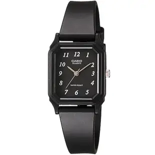 【CASIO 卡西歐】方形經典三針橡膠腕錶/黑(LQ-142-1B)