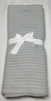 THYME AND SAGE KITCHEN TOWELS (3) GRAYS TAN WHITE DOTS 100% TURKISH COTTON NWT