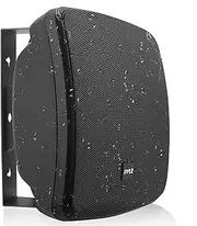 Wall-Mount Outdoor Patio Speaker - 3.5” 2-Way Weatherproof Wall or Ceiling Mounted Commercial Speakers w/Built-in 70V Transformer, Waterproof Cabinet, Aluminum Grill, for Pool, PA, Indoor(Black)