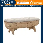 Storage Bench 103x51x44 cm Solid Wood Fabric Outdoor Furniture Home Decor 45767