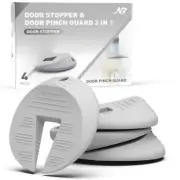 Door Stoppers and Door Pinch Guard 2 Function in 1 Sturdy Stack Up and Easy S...