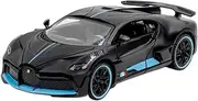 Scale Finished Model Car 1/32 for Bugatti DIVO Metal Sports Car Alloy Diecast Metal Model Simulation Light and Sound Toy Gift Miniature Replica Car(Black)