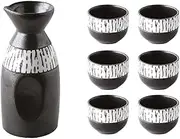 Japanese Sake Set Handmade,Ceramic Cold Sake Cups Liquor Collection Drinkware,Microwave and Dishwasher Safe,Set of Delicate Gift Box