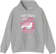 [X.Style] Just a Girl Who Loves Turtles Turtle ds034 Hoodie Grey S