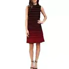 NWT Nic + Zoe Women’s Sleeveless Shift Mini Dress Black Red Striped Size M
