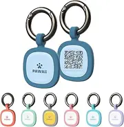 Pawaii QR Code Pet ID Tags, Personalized Dog Tags and Cat Tags, QR Code ID with Pet Online Profile, Silent and Wear-Resistant Silicone Tag, Blue