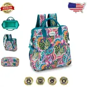 Large Insulated Cooler Backpack with Stylish Bazaar Pattern - 48+ Hour Cooling