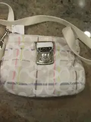 AUTHENTIC COACH BAG 47910 Tattersall Signature Swing Pack Multi color ~NWT
