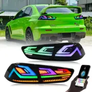 Pair RGB LED Tail Lights For Mitsubishi Lancer EVO X EX 2008-2021 Rear Lamps (for: Mitsubishi)