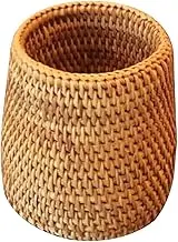 Mikinona Unique Rattan Tea Set Storage Basket Tea Canister Pen Container for Home Decor and Present