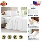Cloud-Like Softness: Split King Bamboo Sheet Set with Cooling Comfort - White