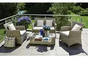 GLEN IRIS - Cozy 4 Seater Balcony Patio Wicker Lounge Set