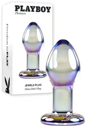 Playboy Jewels Plug 3.3" Glass Butt Plug