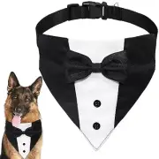 Dog Tuxedo Dog Suit Dog Wedding Bandana Collar with Bow Tie, Adjustable Dog
