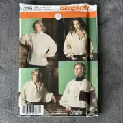 Simplicity 4219 Sewing Pattern Unisex Renaissance Pirate Shirt Costume XS-XL