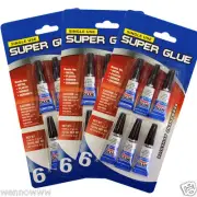 ( Lot 3 ) 6 Pcs Single Use Super Glue 0.036 oz