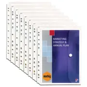 8PK Marbig Binder Wallet Sleeve Protector A4 File Paper Document Pocket Clear