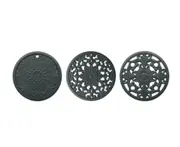 P13 3PCS Black Hollow Classic Flower Insulation Pad Dining Table High Temperature and Anti-scald Bowl Mat Washable Placemats