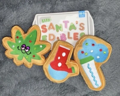 New Bark Box “ Santa’s Edible “ Marijuan@ Cookies Dog Toy 420 Series Christmas