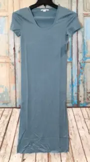 O’Neill Womens Size XS Blue Short Sleeve Scoop Neck Midi Devon T-Shirt Dress