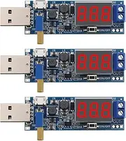 VGOL 3Pcs USB Input Regulator Board Replacement DC 3.5V-12V to 1.2V-24V Adjustable Output Digital Display Step Up Down Power Module 64x22mm