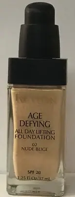 2 bottles Revlon Age Defying All Day Lifting Foundation Nude Beige 02