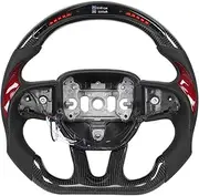 Tbest Steering Wheels,Steering Wheels Carbon Fiber LED Race Digital Display Shift Lights Fit for HELLCAT 2015‑2020
