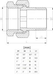 Invena 1/2" 3/4" 1" Threaded Pipe Joint Union Fittings Female x Male Brass 3/4" BSP