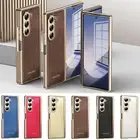 For Samsung Galaxy Z Fold 6 5 4 3 Leather Plating Full Case W/ Screen Protector
