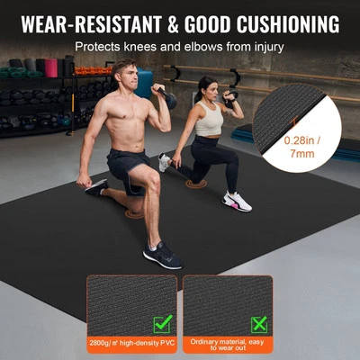 Large Non-Slip Yoga Mat with Carrying Strap, 2.4x1.8m for Home Workouts