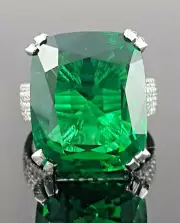 Lab Created Green Emerald Cushion Cut Cocktail Party Jewel Women Shiny Huge Ring