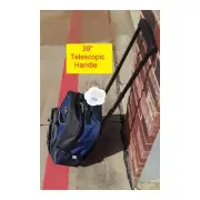 Carry On Backpack with Wheels Rolling Backpack Travel Bag Navy Blue
