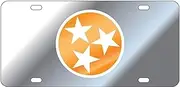 Tri Star Licensed Plate Car Tag Tennessee (TRI Mirror White Orange)